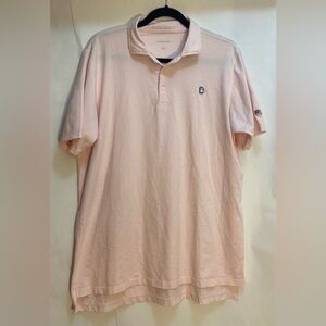 B Draddy USA Pink & White Striped Men’s Polo Golf Shirt - Size Medium